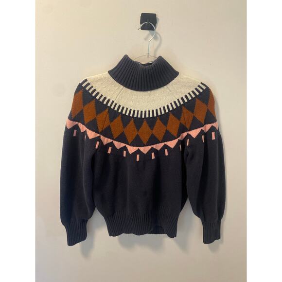 Free Assembly Womens Fair Isle Sweater Turtleneck-Size L - Picture 6 of 8